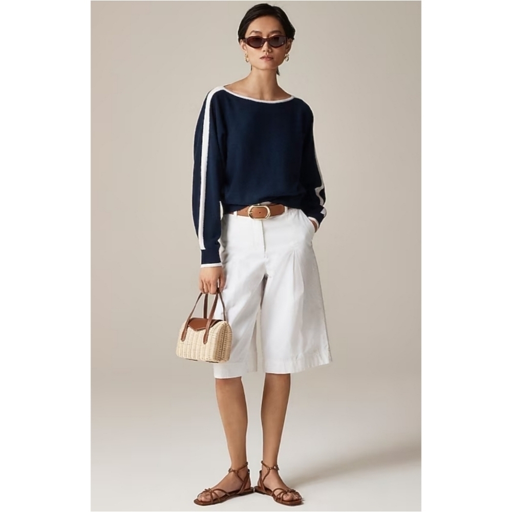 J. Crew Cashmere Contrast Stripe Sweater - Picture 2 of 10